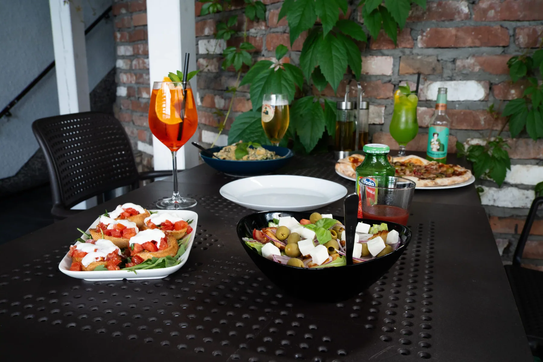 A table of dishes at Dolce Vita in Nisko